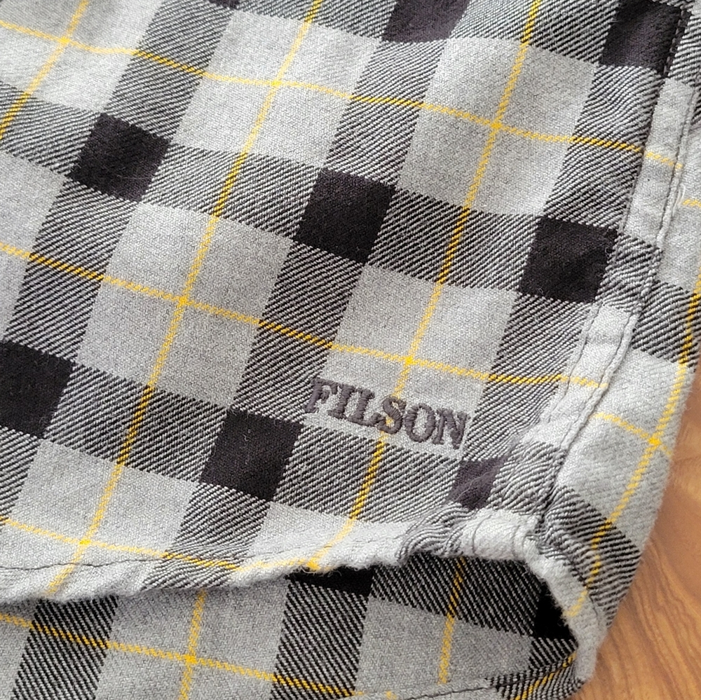 Filson Men's Plaid Shirt - Black and Gray - Picture 5 of 10